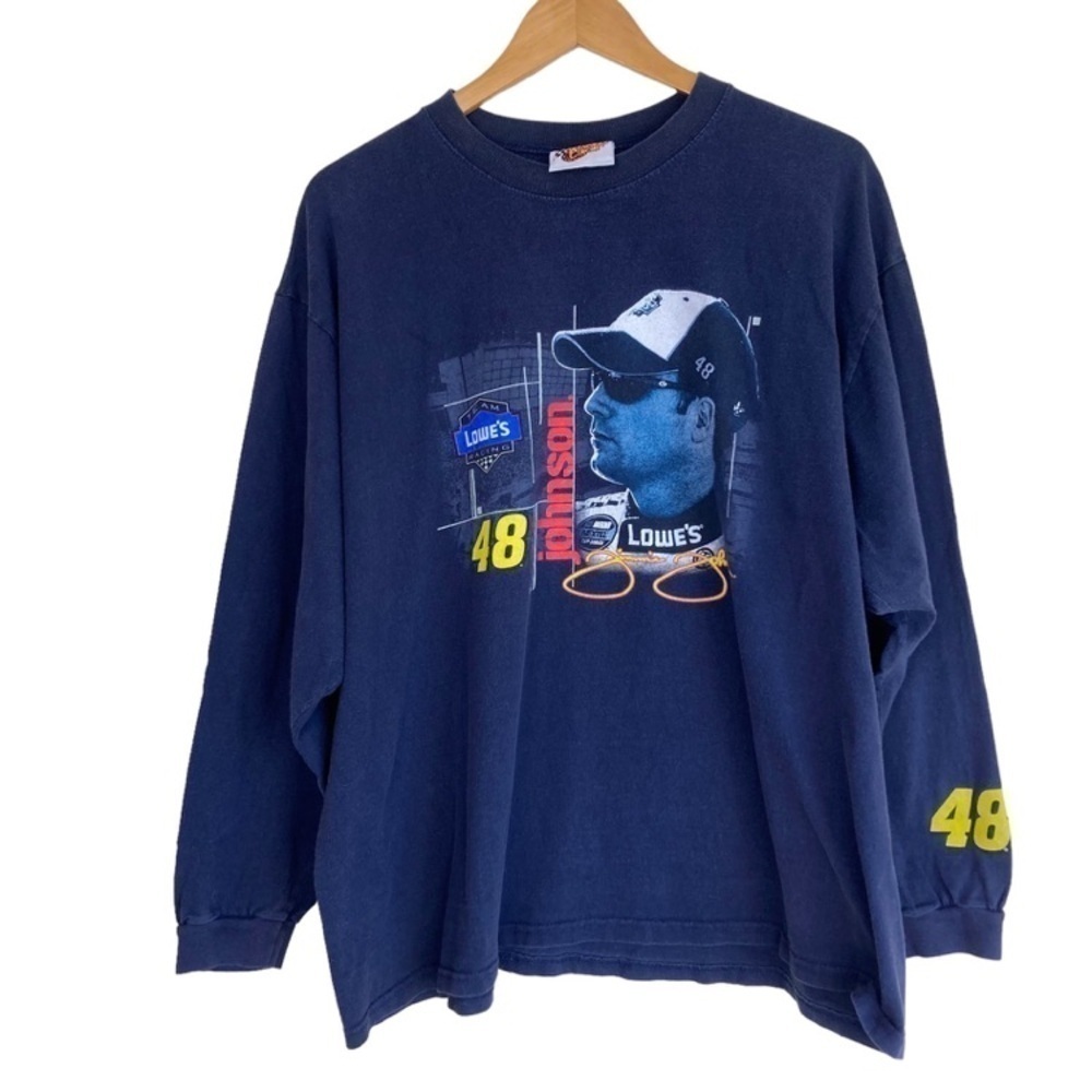 NASCAR Racing T-shirts Lot of 2 - Navy Jimmie Johnson / Grey Brad Keselowski XXL - Picture 2 of 12